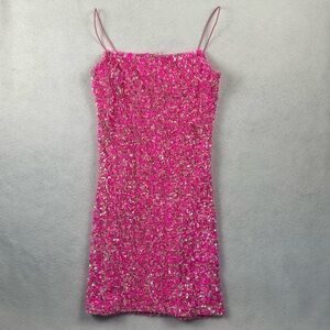 Glamorous Fuchsia Sequin Mini Dress NWT Holiday Party Formal  Size Small